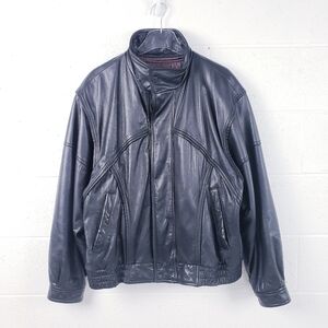 Vtg 90s y2k Wilsons Adventure Bound Paratrooper Aviator Bomber Leather Jacket XL